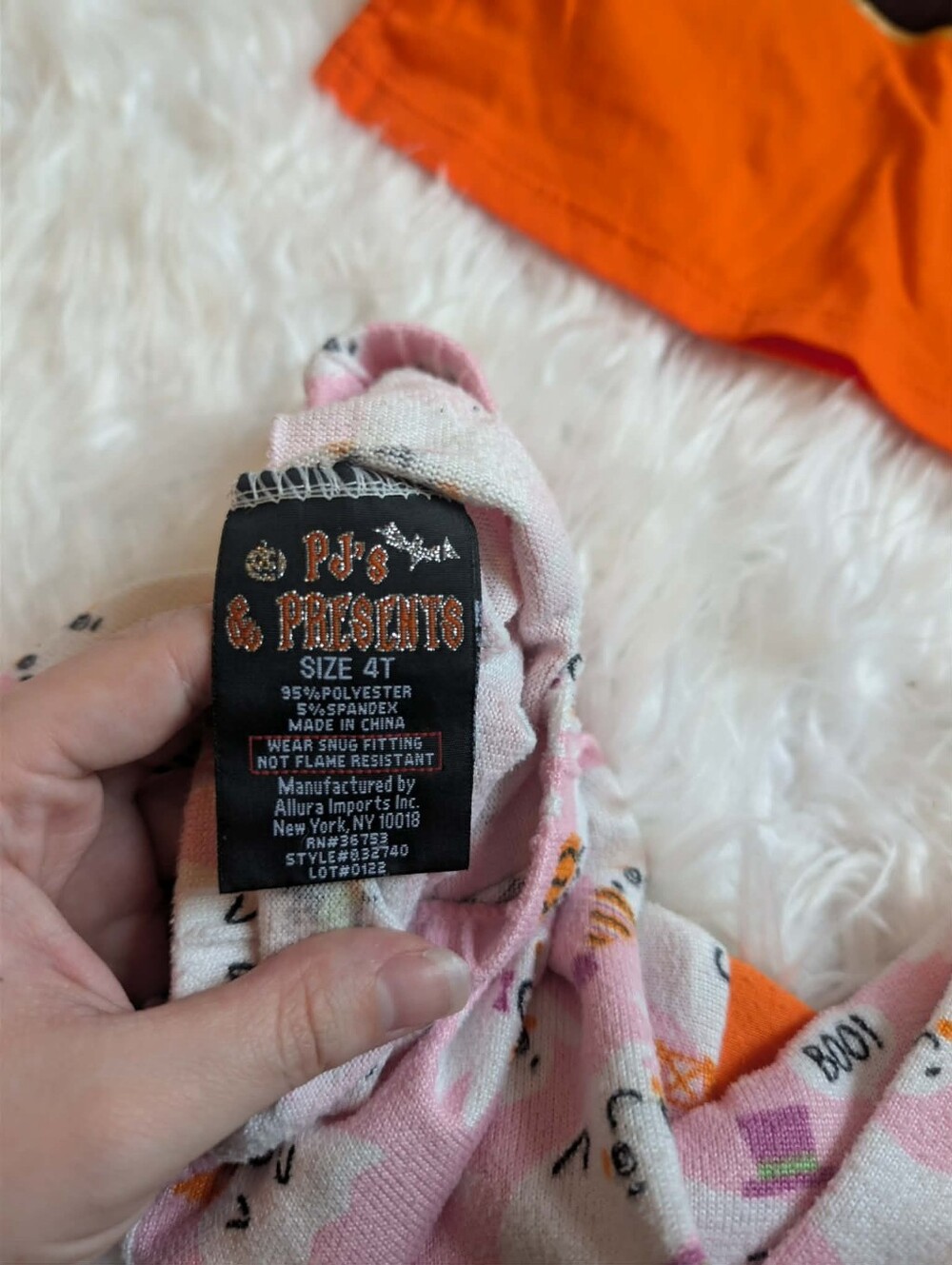 ✨️2T/4T Girls Pink Ghost & Orange Pumpkin Halloween Pajama Set - Picture 2 of 4